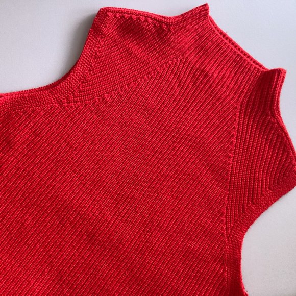 Wilfred Crop Durandal Sweater, Red Wool Sleeveless Funnel-Neck Knit Top, sx XS - Picture 5 of 11